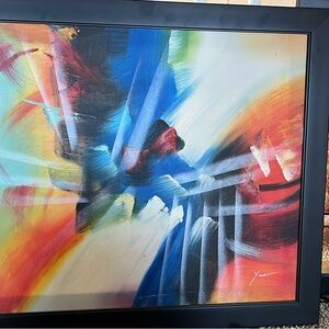 Real oil Abstract Multicolor Framed painting
